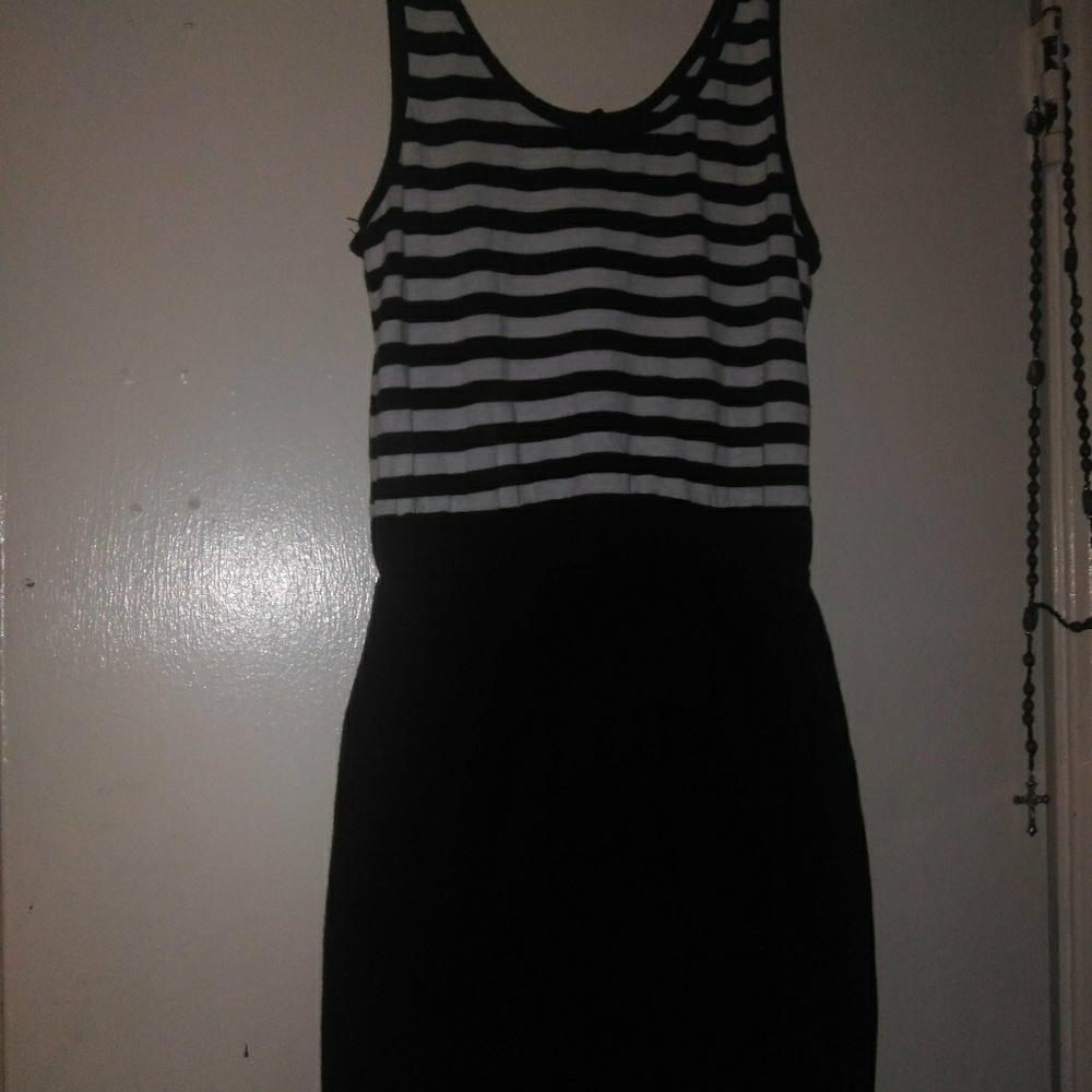 Black and White striped Poppy dress